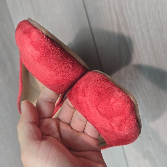 NYDJ Women Solimar Red Block Heel Suede Heels The Pointed Toe Shoes 9M - Picture 5 of 13